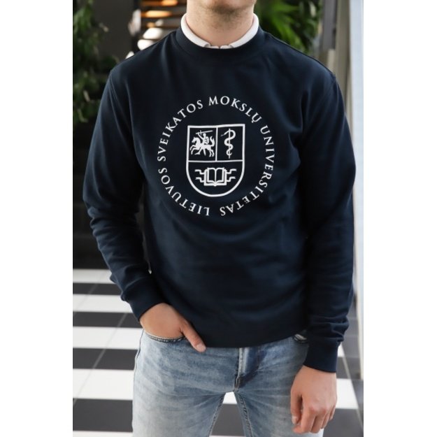 Džemperis mėlynas be gobtuvo