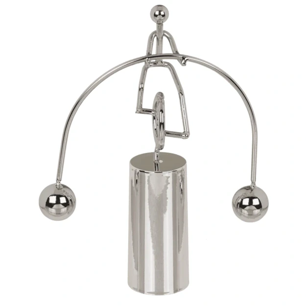Kinetinė vienračio figūrėlė balansavimui – metalinė stalo puošmena 15.6 cm 