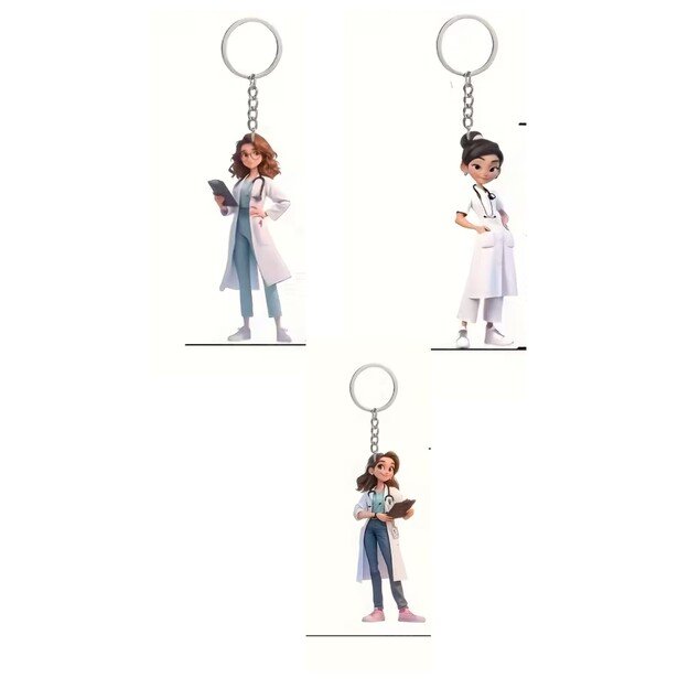 Gydytojos raktų pakabukas iš akrilo