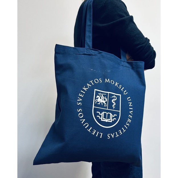 Drobinis maišelis su LSMU logotipu ( mėlynas)