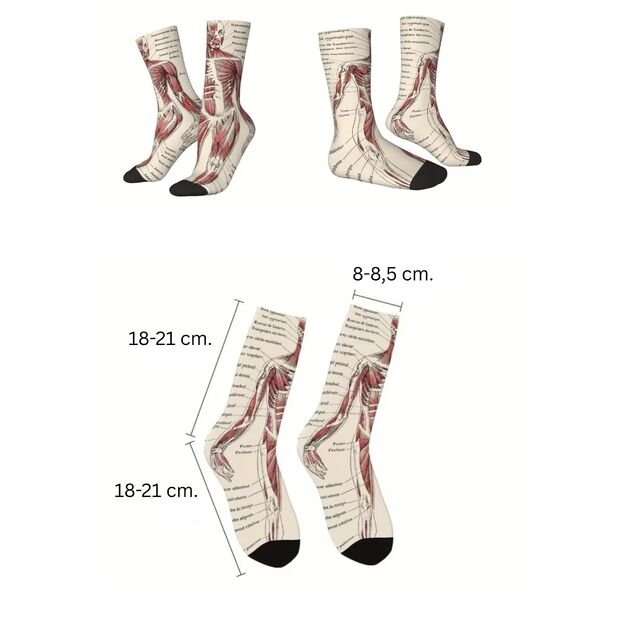 Kojinės su raumenų atvaizdu