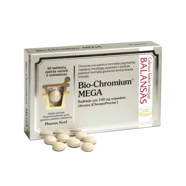 PHARMA NORD BIO-CHROMIUM MEGA, 60 tablečių