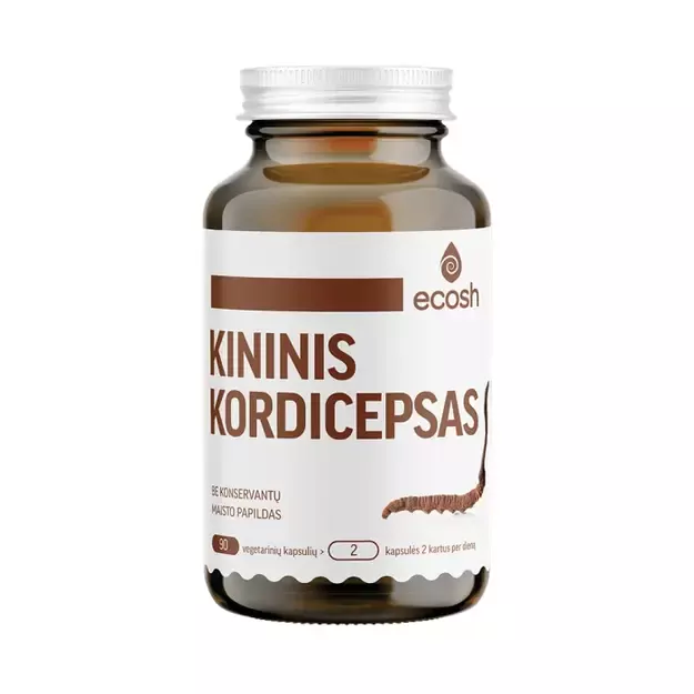 ECOSH KORDICEPSAS, 500 MG, 90 kapsulių