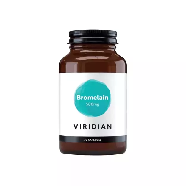 VIRIDIAN BROMELAIN 500 MG, 30 kapsulių