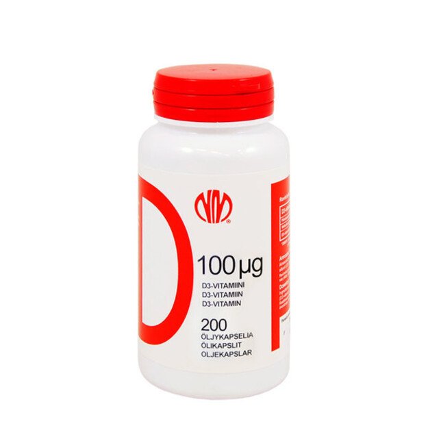 Natura Media Vitaminas D3 100μg, 200 mažų kapsulių D3 100 μg