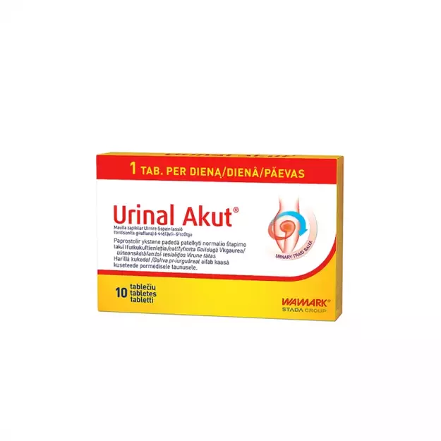 URINAL AKUT (spanguolės ir rykštenė šlapimo sistemai), 10 tablečių