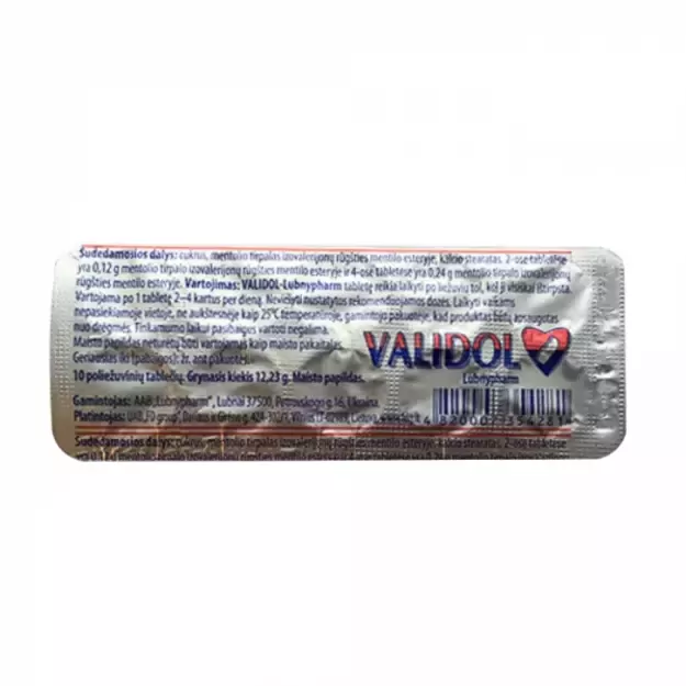 VALIDOLUM LUBNYPHARM, 60 mg, 10 tablečių