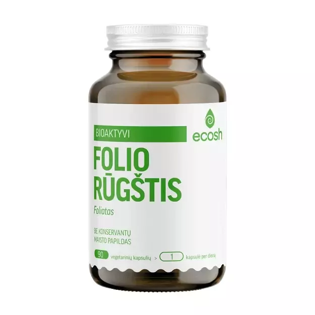 ECOSH bioaktyvi folio rūgštis (foliatas), 800 µg, 90 kapsulių