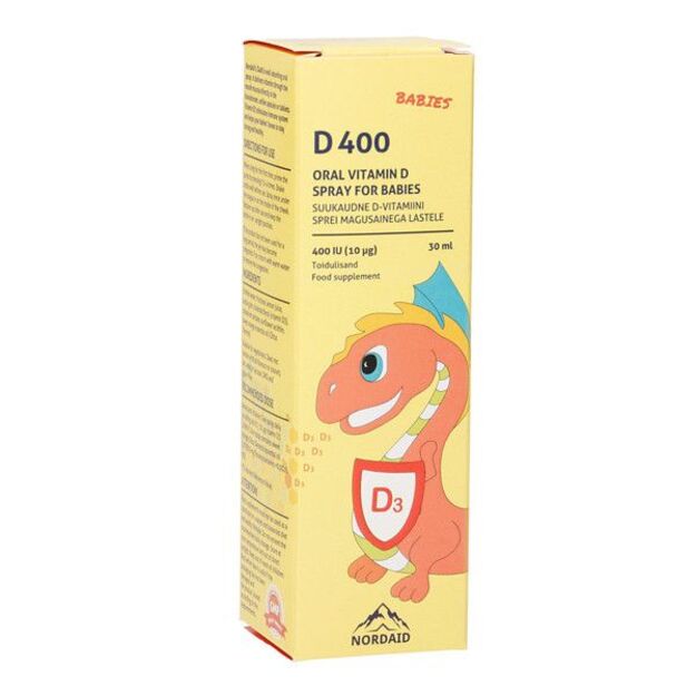 NORDAID D400 BABIES Purškiamas vitaminas D3 vaikams.