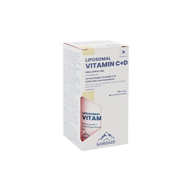 NORDAID VITAMINAS C+D liposomose serumas, 50 paspaudimų, 50ml