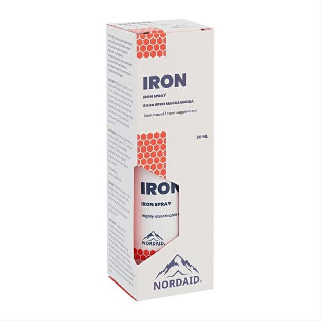 NORDAID IRON SPRAY Purškiamas geležies papildas.